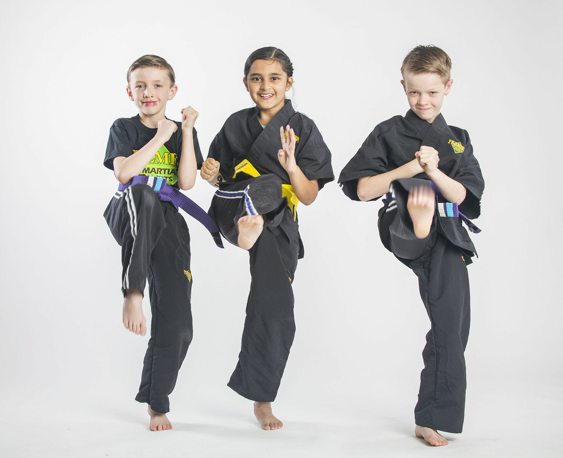 kids in karate poses