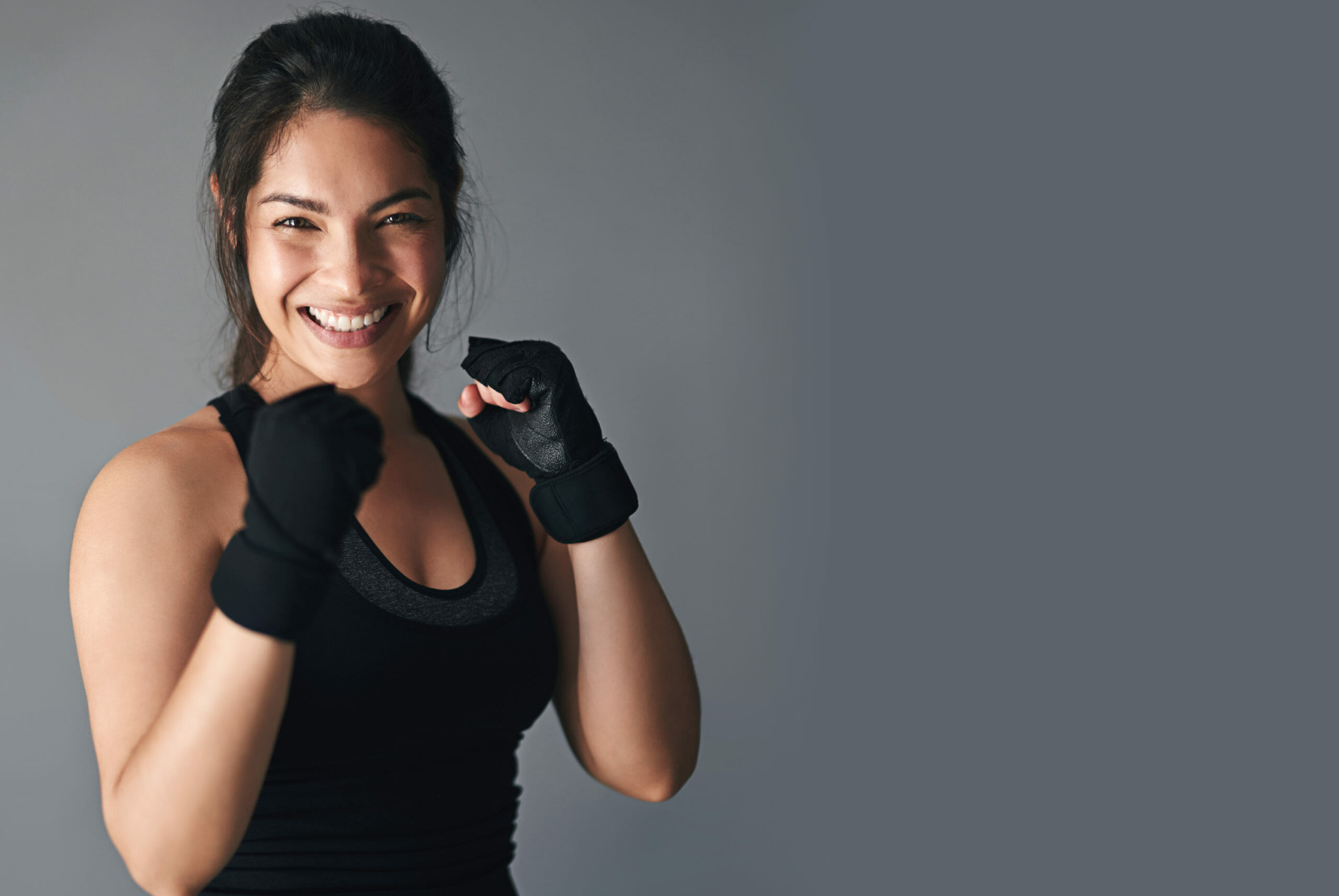 woman in a boxing stance