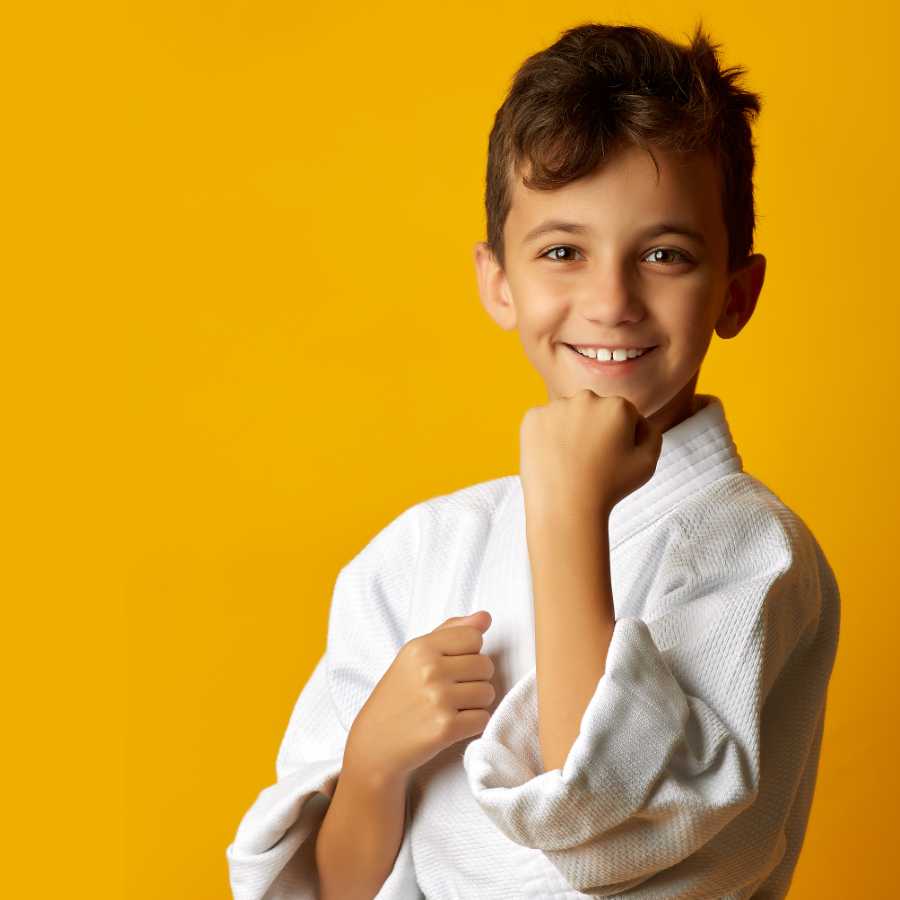 Boy doing martial arts