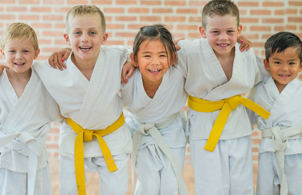 group of martial arts kids